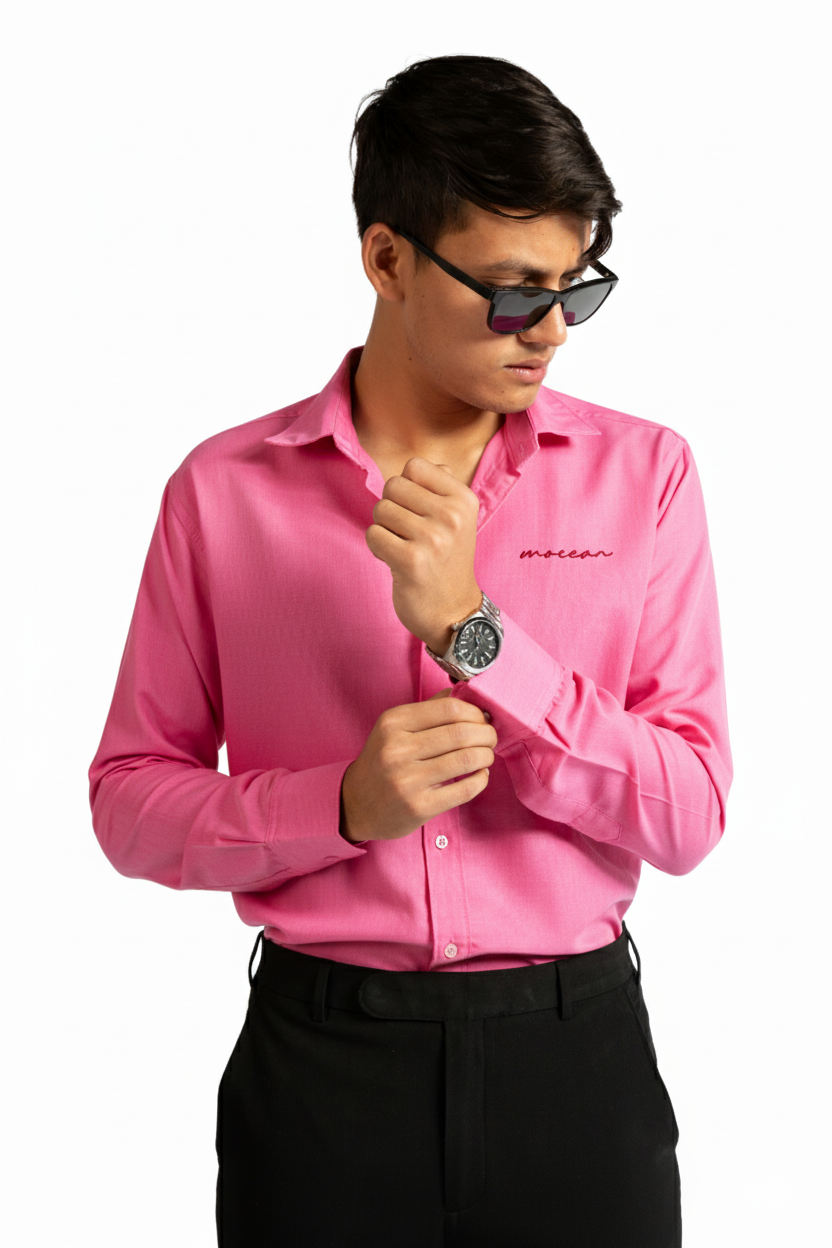 Coral Pink Cotton Shirt
