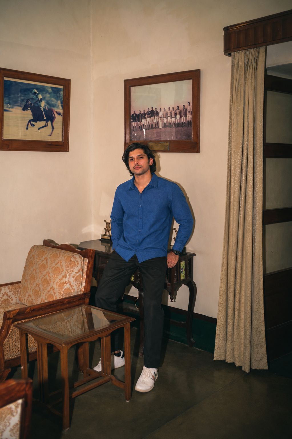 Coastal Azure Cotton-Linen Shirt