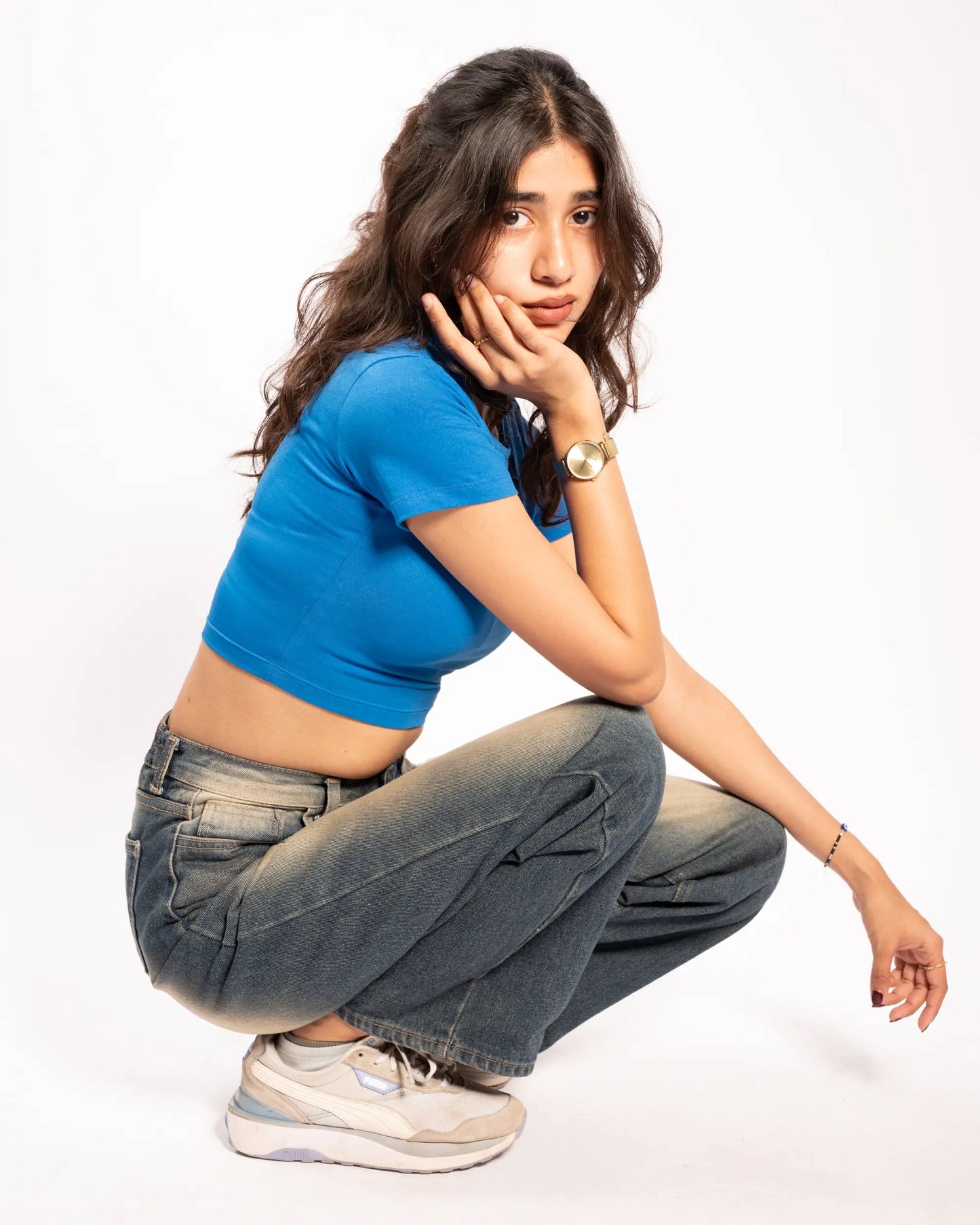 The Skyline Blue Baby Tee