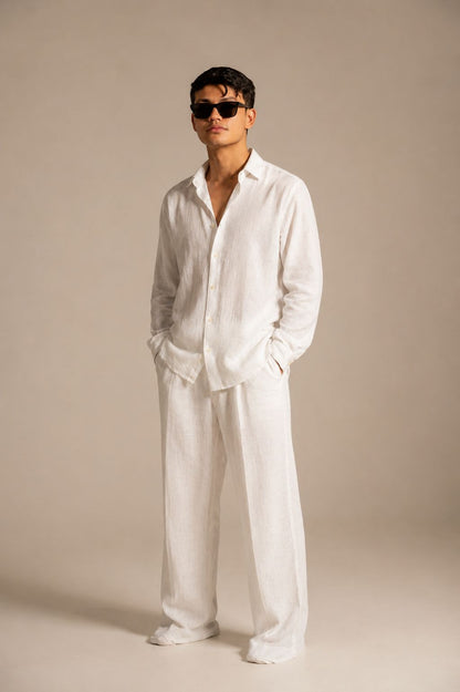 Ivory Breeze Cotton-Linen Shirt