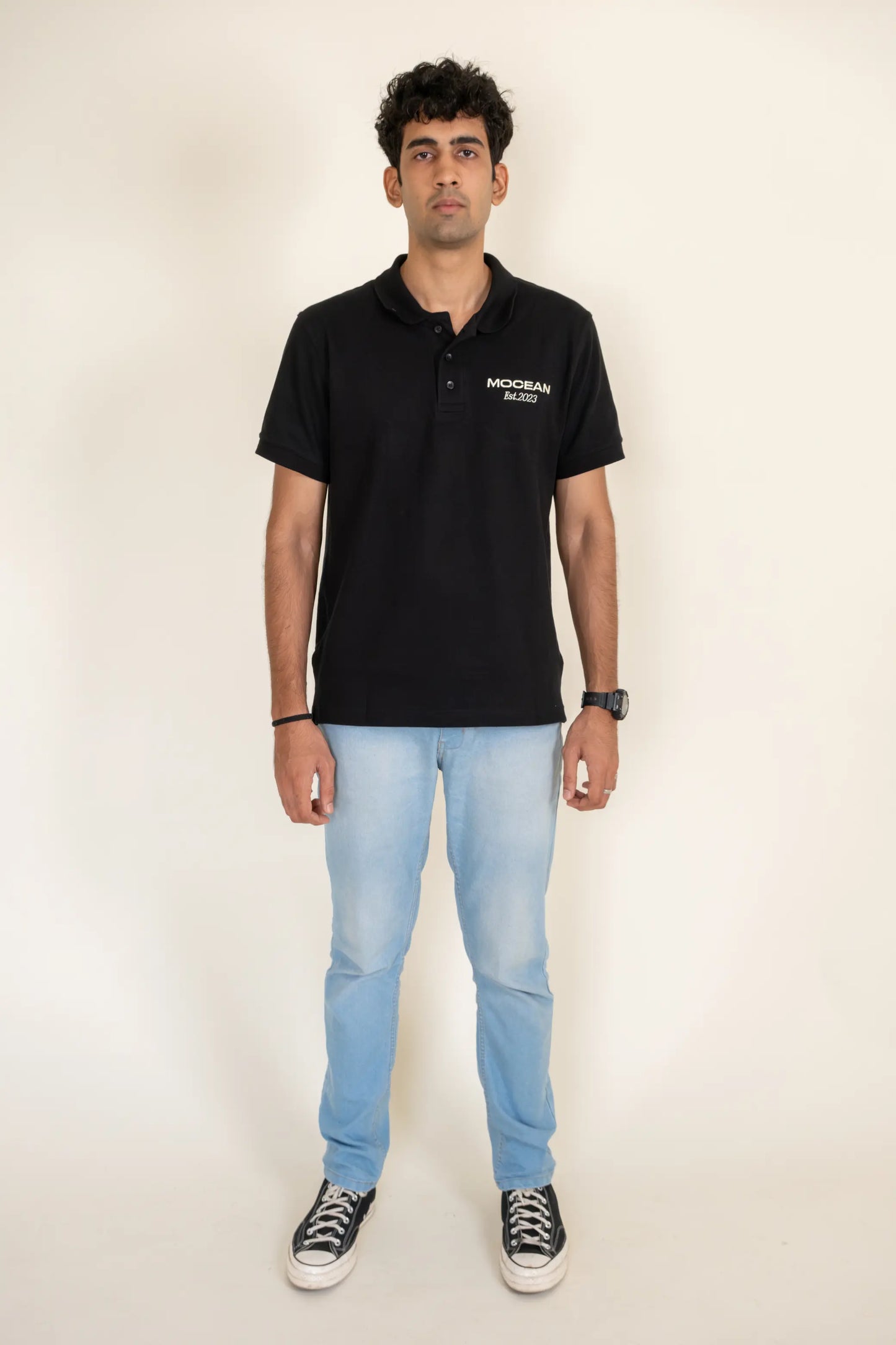 Mocean Minimalism Polo T-shirt - Black